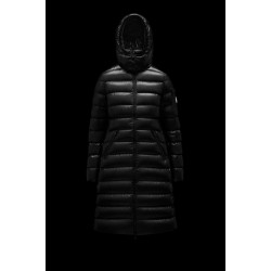 2022 Moncler Moka Parka Hooded Long dunjacka Dam Down Puffer Coat Vinterjacka Svart