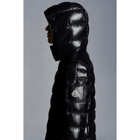 2022 Moncler Moka Parka Hooded Long dunjacka Dam Down Puffer Coat Vinterjacka Svart