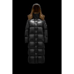 2022 Moncler Parnaiba Parka Long dunjacka Dam Hooded Down Puffer Coat Vinterjacka Svart