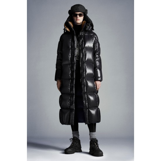 2022 Moncler Parnaiba Parka Long dunjacka Dam Hooded Down Puffer Coat Vinterjacka Svart