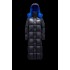 2022 Moncler Parnaiba Parka Long dunjacka Dam Hooded Down Puffer Coat Vinterjacka Night Blå