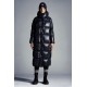 2022 Moncler Parnaiba Parka Long dunjacka Dam Hooded Down Puffer Coat Vinterjacka Night Blå