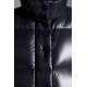 2022 Moncler Parnaiba Parka Long dunjacka Dam Hooded Down Puffer Coat Vinterjacka Night Blå