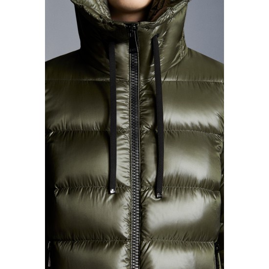 2022 Moncler Suyen Parka Long dunjacka Dam Down Puffer Coat Vinterjacka Army Grön