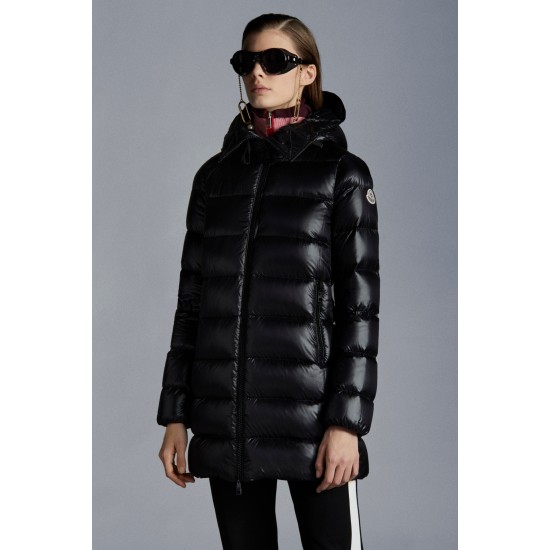 2022 Moncler Suyen Parka Long dunjacka Dam Down Puffer Coat Vinterjacka Svart