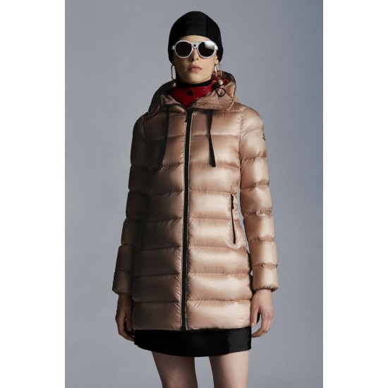 2022 Moncler Suyen Parka Long dunjacka Dam Down Puffer Coat Vinterjacka Blush Rosa