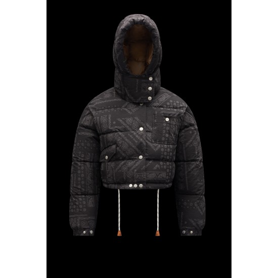 8 MONCLER PALM ANGELS Casmalia Short dunjacka Dams Down Puffer Coat Vinterjacka Svart