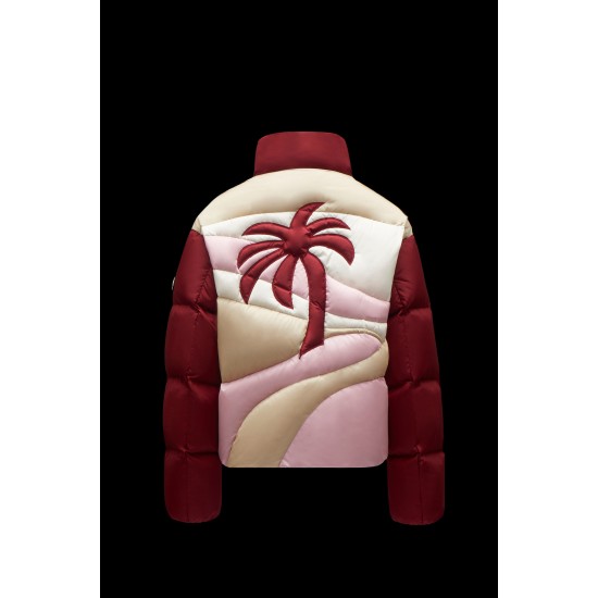 8 MONCLER PALM ANGELS Panamint Short dunjacka Dams Down Puffer Coat Vinterjacka Burgundy Röd