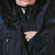 Moncler GRENOBLE Nylon Street Style Plain Nylon Jacket Logo Dam Ski dunjackas With Fur Collar Minit Grön