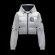 Moncler GRENOBLE Dam dunjackas Short Casual Style Nylon Long Sleeves Plain Logo Cropped Vit