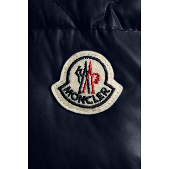 2022 Moncler Cuvellier Kort Dunjacka Herr Puffer Dunrock Vinterjacka Natt Blå