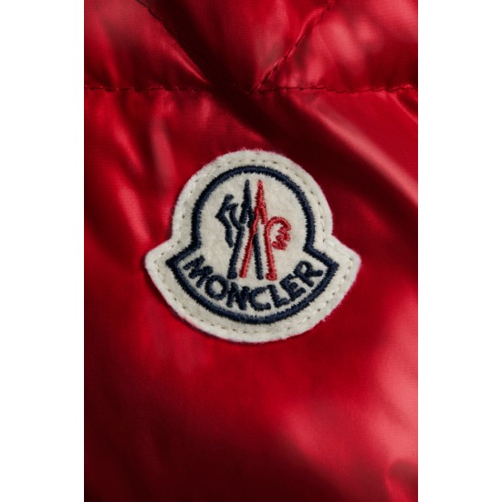 2022 Moncler Cuvellier Kort Dunjacka Herr Puffer Dunrock Vinterjacka Scarlet Röd