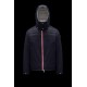 2022 Moncler Deferre Kort Dunjacka Hooded Herr Dunrock Vinterjacka Deep Blå