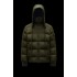 2022 Moncler Deschamps Kort Dunjacka Herr Zip Up Hooded Dunrock Vinterjacka Army Grön