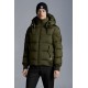 2022 Moncler Deschamps Kort Dunjacka Herr Zip Up Hooded Dunrock Vinterjacka Army Grön