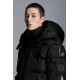 2022 Moncler Deschamps Kort Dunjacka Herr Zip Up Hooded Dunrock Vinterjacka Svart