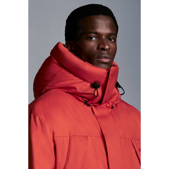 2022 Moncler Dilliers Hooded Dunjacka Herr Dunrock Vinterjacka Orange Röd