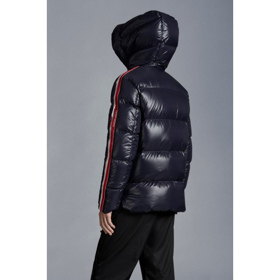 2022 Moncler Dincer Hooded Jacka Casual Kort Dunjacka Herr Down Purffer Dunrock Vinterjacka Natt Blå