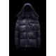 2022 Moncler LaHerrtin Kort Dunjacka Herr Hooded Puffer Dunrock Vinterjacka Natt Blå