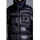 2022 Moncler LaHerrtin Kort Dunjacka Herr Hooded Puffer Dunrock Vinterjacka Natt Blå