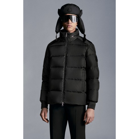 2022 Moncler Lenormand Kort Dunjacka Herr Puffer Dunrock Vinterjacka Svart