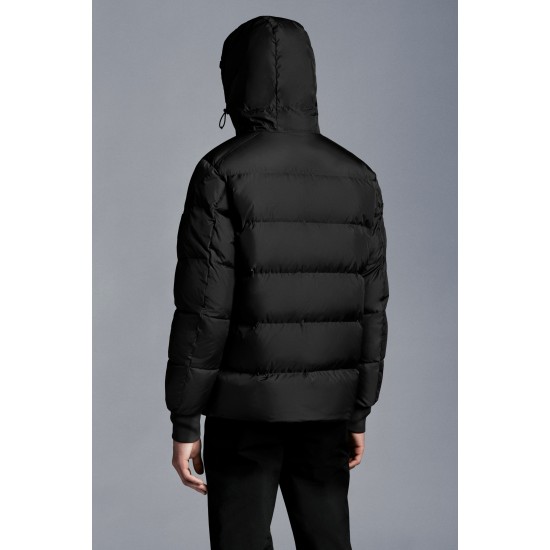 2022 Moncler Lenormand Kort Dunjacka Herr Puffer Dunrock Vinterjacka Svart