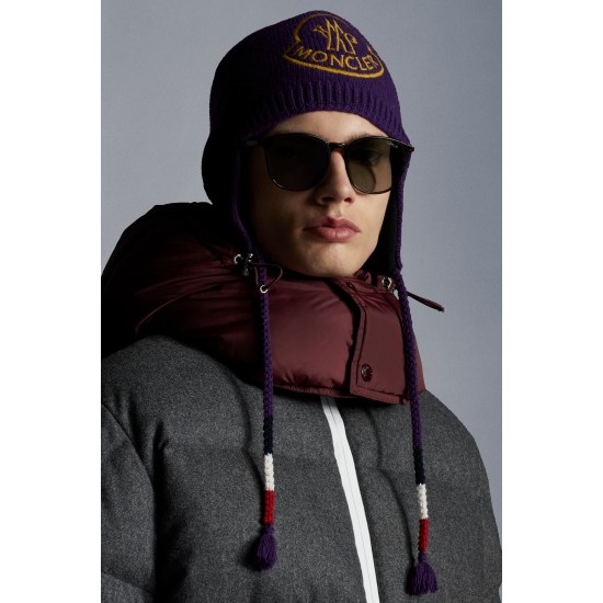 2022 Moncler Loeb Kort Dunjacka Herr Hooded Puffer Dunrock Vinterjacka Melange Medium Gray