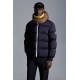 2022 Moncler Loeb Kort Dunjacka Herr Hooded Puffer Dunrock Vinterjacka Natt Blå