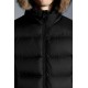 2022 Moncler Marque Kort Dunjacka Herr Fur Hooded Puffer Dunrock Vinterjacka Svart