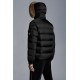 2022 Moncler Marque Kort Dunjacka Herr Fur Hooded Puffer Dunrock Vinterjacka Svart