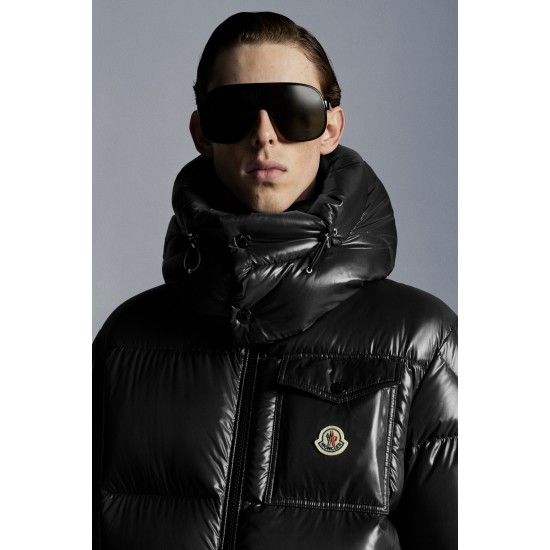 2022 Moncler Montbeliard Outdoor Kort Dunjacka Herr Hooded Puffer Dunrock Vinterjacka Svart