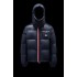 2022 Moncler Montbeliard Outdoor Kort Dunjacka Herr Hooded Puffer Dunrock Vinterjacka Natt Blå