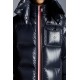 2022 Moncler Montbeliard Outdoor Kort Dunjacka Herr Hooded Puffer Dunrock Vinterjacka Natt Blå