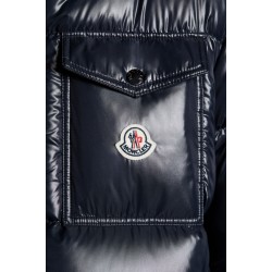 2022 Moncler Montbeliard Outdoor Kort Dunjacka Herr Hooded Puffer Dunrock Vinterjacka Natt Blå