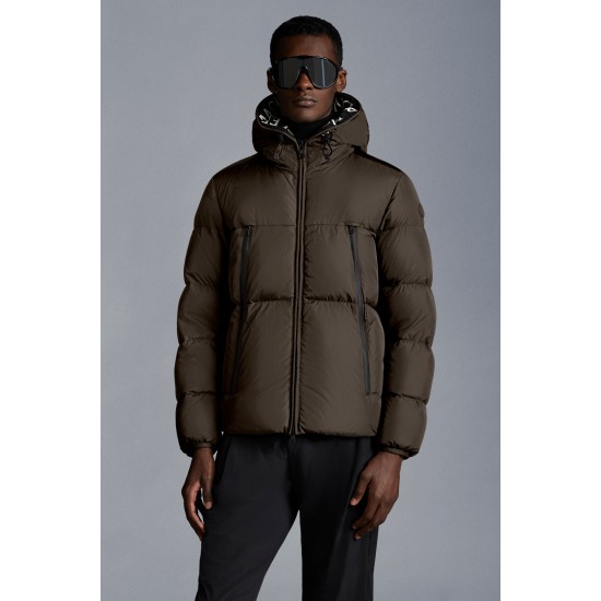 2022 Moncler Montcla Dunjacka Herr Hooded Puffer Dunrock Vinterjacka Kort Olive Grön