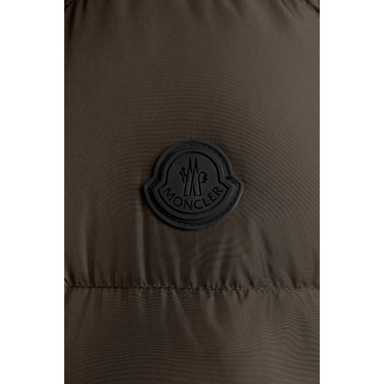 2022 Moncler Montcla Dunjacka Herr Hooded Puffer Dunrock Vinterjacka Kort Olive Grön