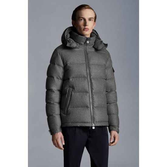 2022 Moncler Montgenevre Kort Dunjacka Herr Hooded Puffer Dunrock Vinterjacka Melange Medium Gray