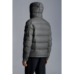 2022 Moncler Montgenevre Kort Dunjacka Herr Hooded Puffer Dunrock Vinterjacka Melange Medium Gray