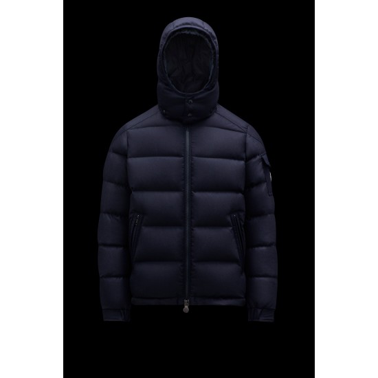 2022 Moncler Montgenevre Kort Dunjacka Herr Hooded Puffer Dunrock Vinterjacka Natt Blå