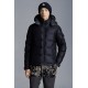 2022 Moncler Montgenevre Kort Dunjacka Herr Hooded Puffer Dunrock Vinterjacka Natt Blå