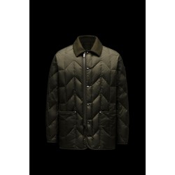 2022 Moncler Moreau Casual Kort Dunjacka Herr Dunrock Zip Up Vinterjacka Army Grön