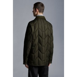 2022 Moncler Moreau Casual Kort Dunjacka Herr Dunrock Zip Up Vinterjacka Army Grön