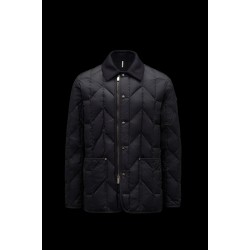 2022 Moncler Moreau Casual Kort Dunjacka Herr Dunrock Zip Up Vinterjacka Svart