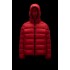 2022 Moncler Myosotis Kort Dunjacka Hooded Herr Dunrock Vinterjacka Scarlet Röd