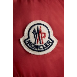 2022 Moncler Myosotis Kort Dunjacka Hooded Herr Dunrock Vinterjacka Scarlet Röd