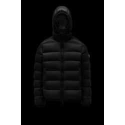 2022 Moncler Myosotis Kort Dunjacka Hooded Herr Dunrock Zip Up Vinterjacka Svart