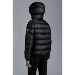 2022 Moncler Myosotis Kort Dunjacka Hooded Herr Dunrock Zip Up Vinterjacka Svart