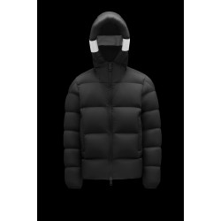 2022 Moncler Odart Kort Dunjacka Herr Hooded Puffer Dunrock Vinterjacka Svart