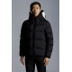 2022 Moncler Odart Kort Dunjacka Herr Hooded Puffer Dunrock Vinterjacka Svart