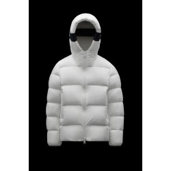 2022 Moncler Odart Kort Dunjacka Herr Hooded Puffer Dunrock Vinterjacka Off Vit